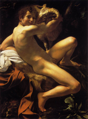 San Juan Bautista con un carnero_Caravaggio_1597/1598